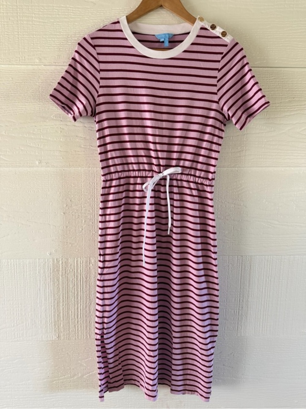 Draper James Pink & Burgundy Striped Knit Dress XS